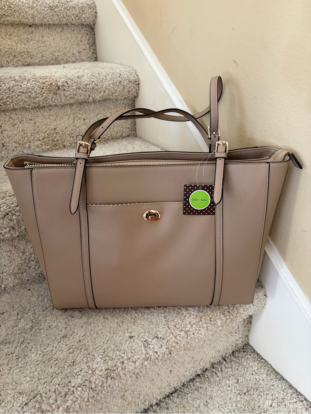 NWT Stylish Taupe Tote Bag by Kelly & Katie